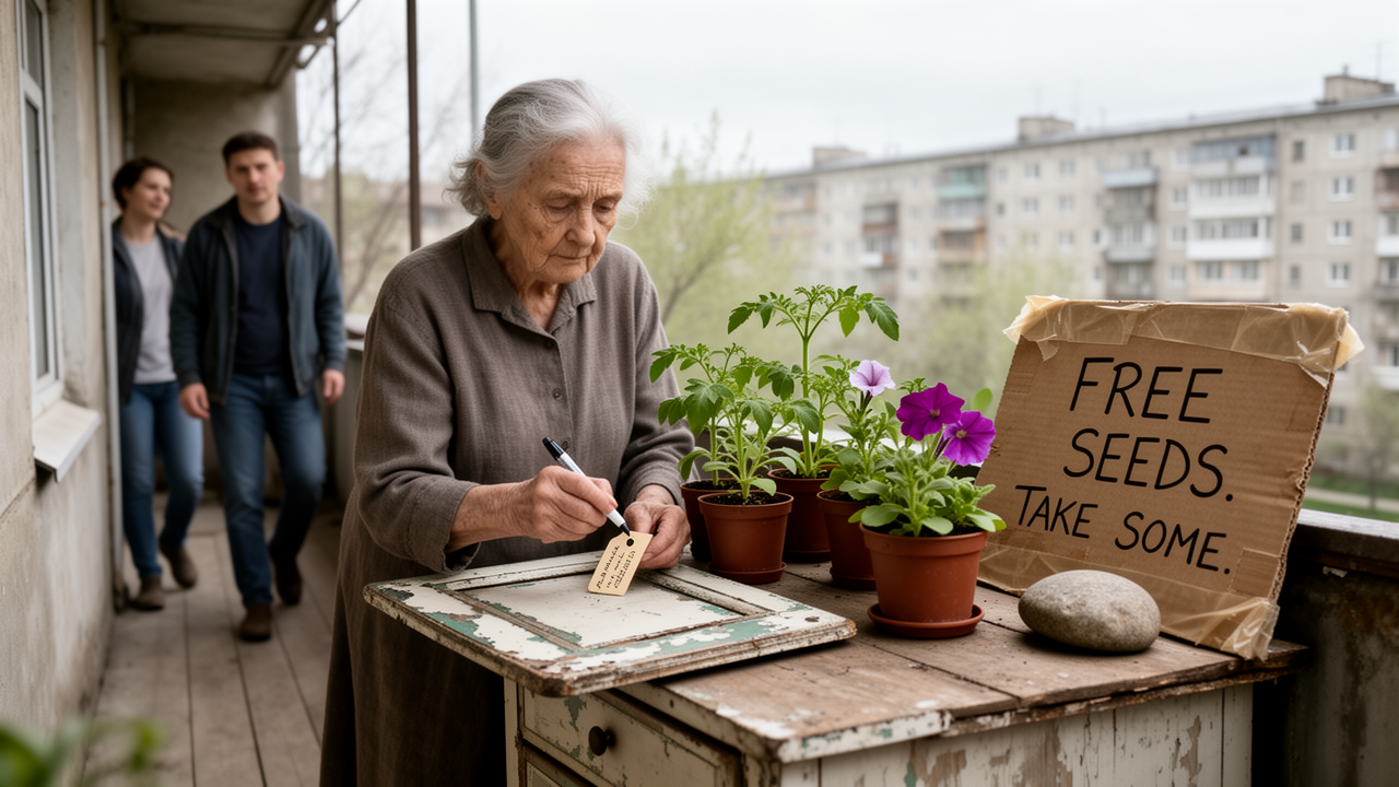 Рассада у подъезда