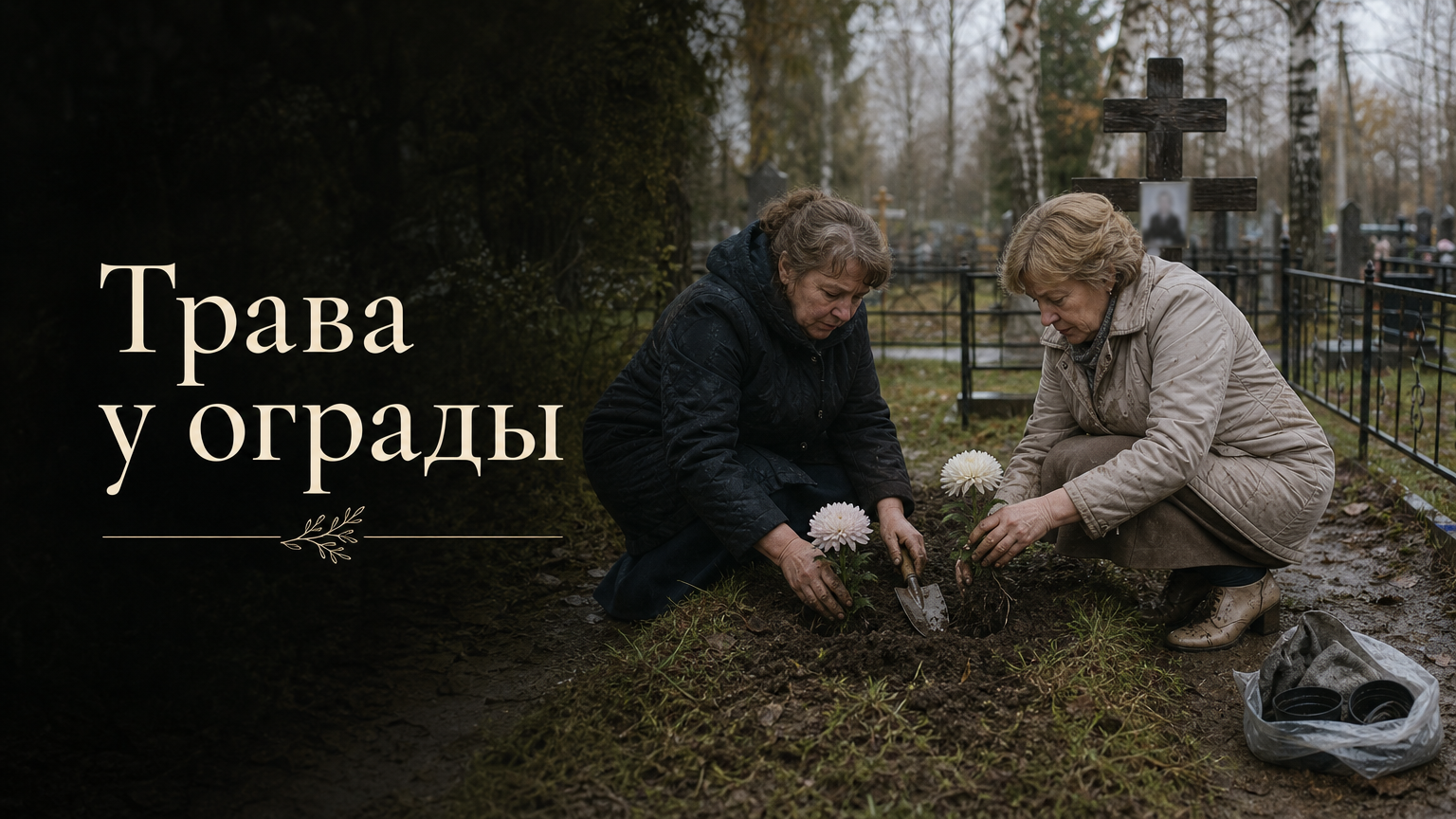 Трава у ограды